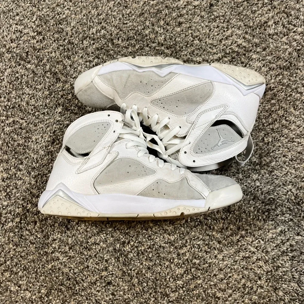 Air Jordan 7 Retro Pure Money White Metallic Silver 304775-120 Mens Size 11